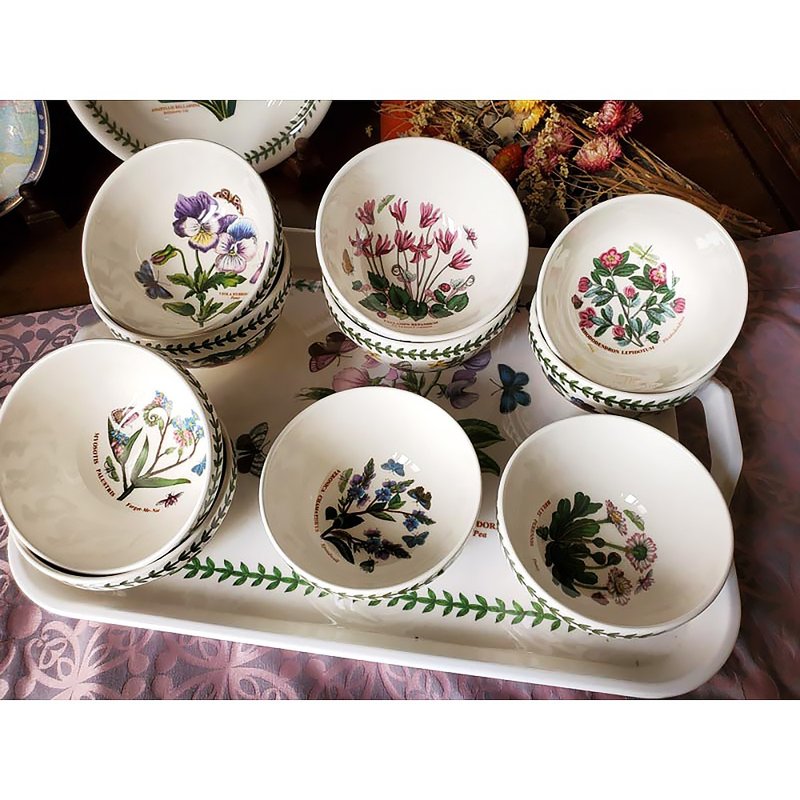 Tray set British classic botanical garden series 12.5 cm bowl set-6 into the group - ถ้วยชาม - เครื่องลายคราม ขาว