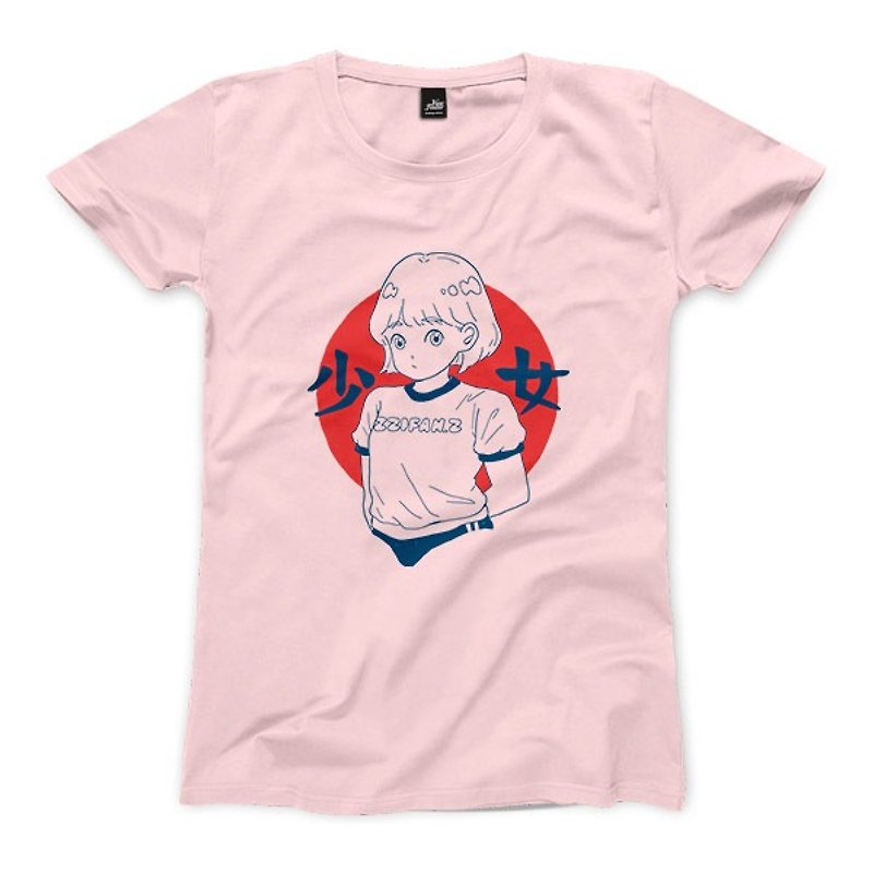 Girls - Pink - Female T-shirts - เสื้อยืดผู้หญิง - ผ้าฝ้าย/ผ้าลินิน สึชมพู