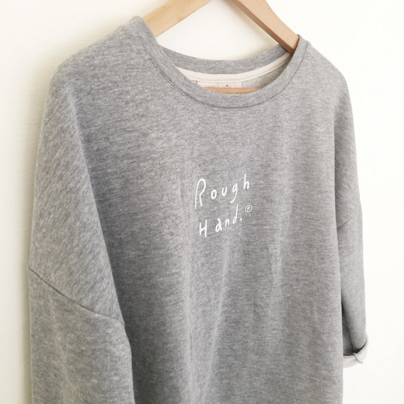 RH clothes / RH logo 宽 printed wide comfortable shirt / twist gray - Women's Tops - Paper Gray