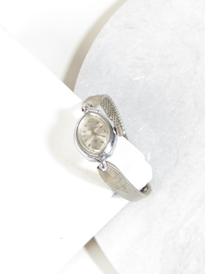 Vintage Waltham Incabloc 17 Oval Silver Tone Wind up Ladies Watch - นาฬิกาผู้หญิง - สแตนเลส สีเงิน