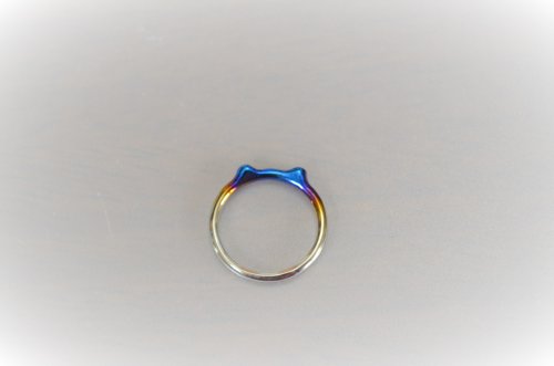 titanium ring・チタンリング・何か小さい青い耳・A・８号 - ショップ