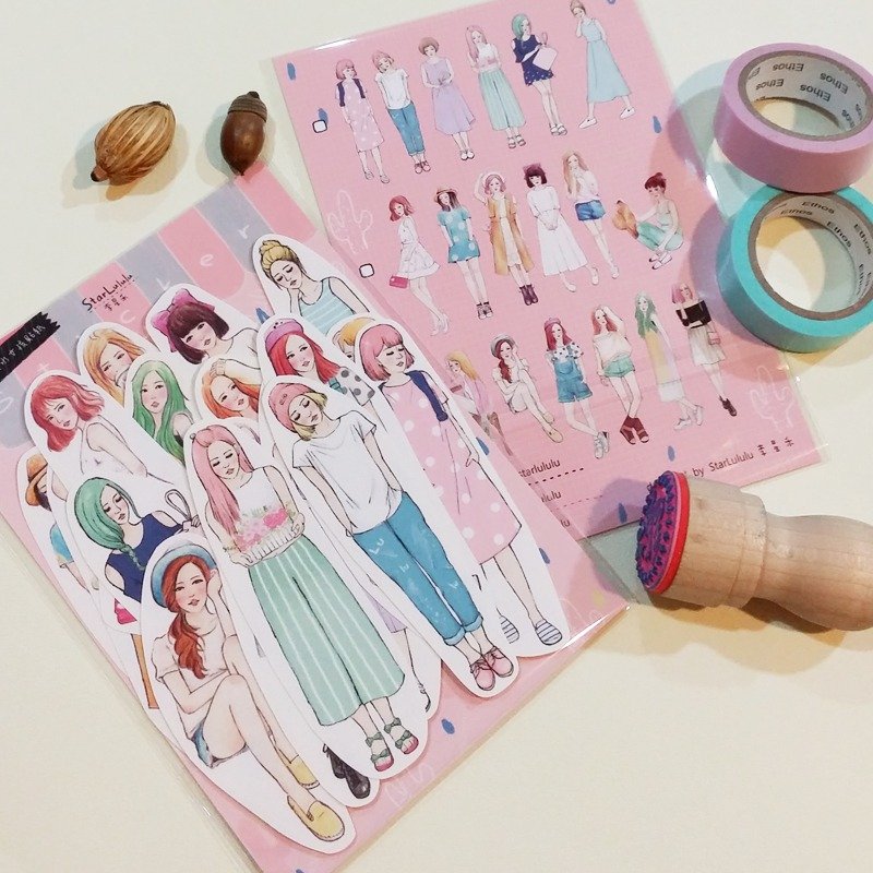 Value Bundles girl sticker / 18 pcs - Stickers - Paper 