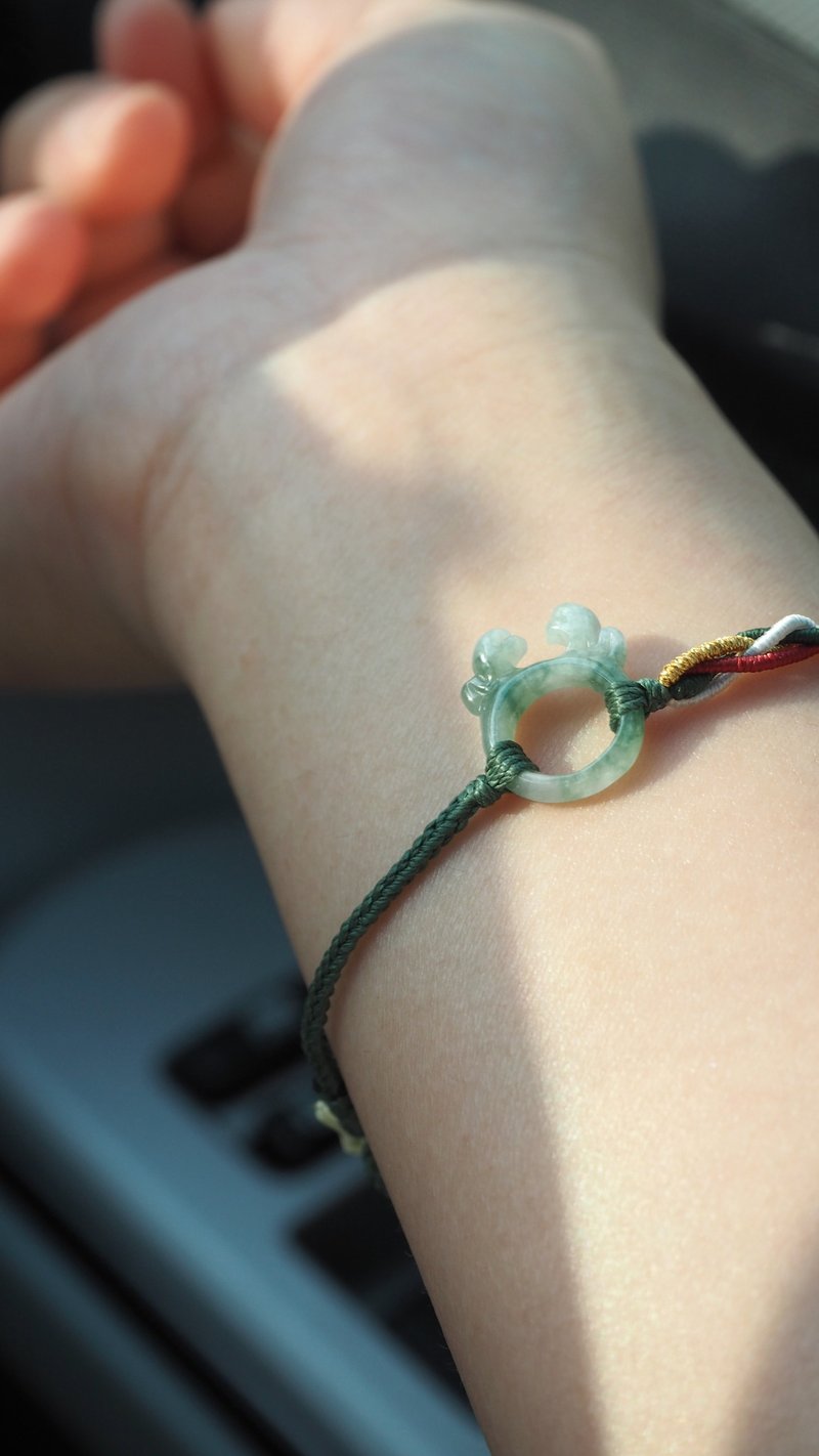 宝淇 - 暖星-飄花小鹿環手繩 - 天然A貨翡翠 - ブレスレット - 翡翠 グリーン