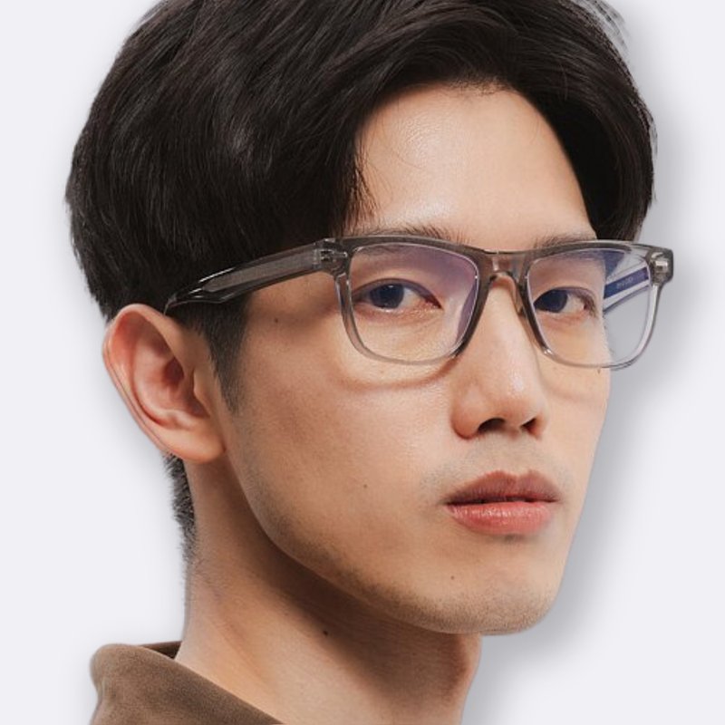 I NEED SPACE | SMITH Minimalist Square Blue Glasses-Silver Grey - กรอบแว่นตา - พลาสติก สีเทา