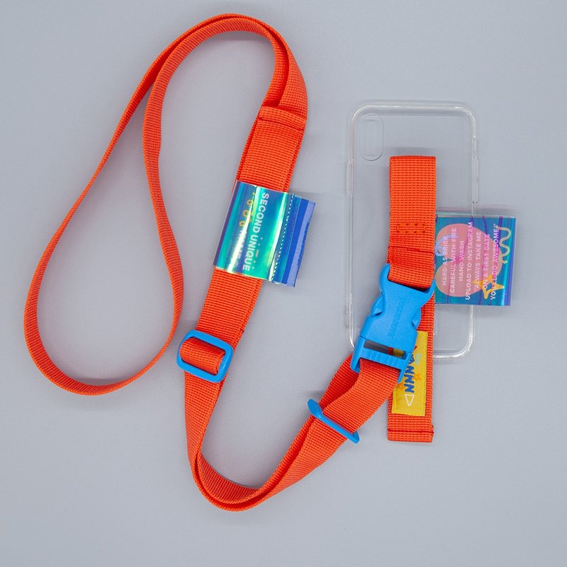 CROSS AQUA ORANGE Wide Strap Phone Case Bright Orange - Phone Cases - Plastic Orange