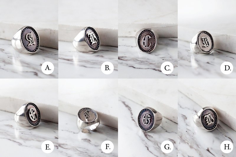 A-Z Alphabet Rings Collection by DEFY V.3 - General Rings - Other Metals Gold