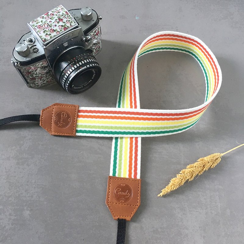 Rainbow mix Mirrorless or DSLR Camera Strap - 相機背帶 - 棉．麻 多色