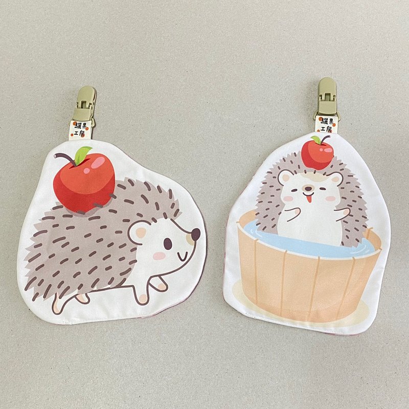 Hedgehog Series | Shaped Handkerchief | Bath Hedgehog | Little Apple - ผ้ากันเปื้อน - ผ้าฝ้าย/ผ้าลินิน หลากหลายสี