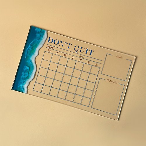 divinos Customizable Clear Acrylic Calendar Ocean Waves UNDA Day