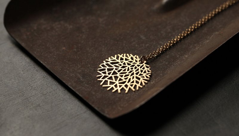 Gold Twig Necklace Woods Pendant S (Gold) - Necklaces - Other Metals Gold