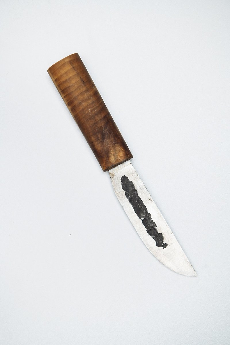 手工制作的木质刀柄的锻造刀的礼品理念 / Viking Knife with Oak Wood Handle - 刀具/刀架 - 其他金屬 灰色