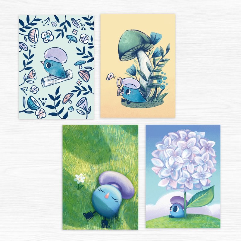 Little adventure postcard-group of four - การ์ด/โปสการ์ด - กระดาษ ขาว