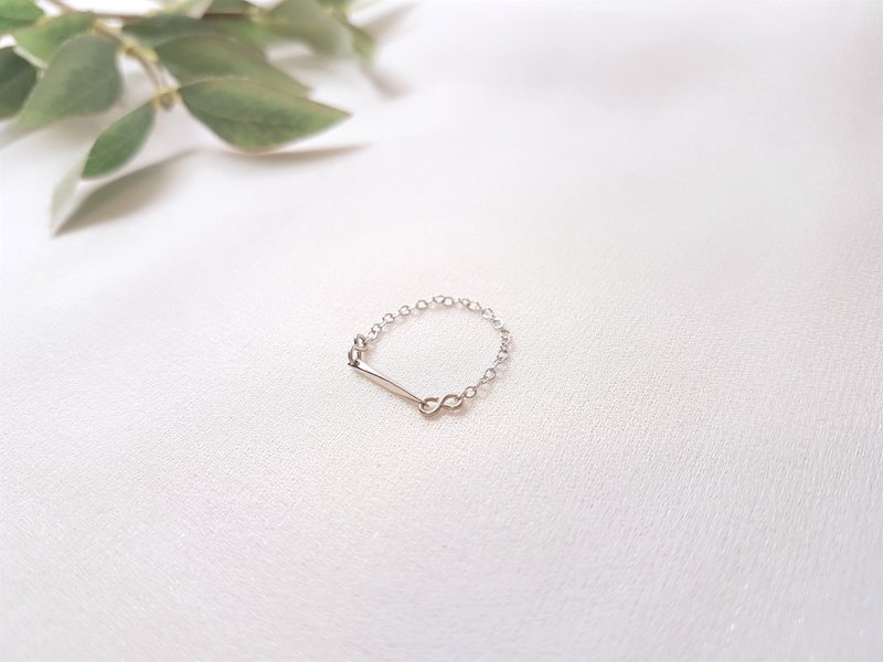 Simple line thin chain ring - แหวนทั่วไป - โลหะ สีเงิน