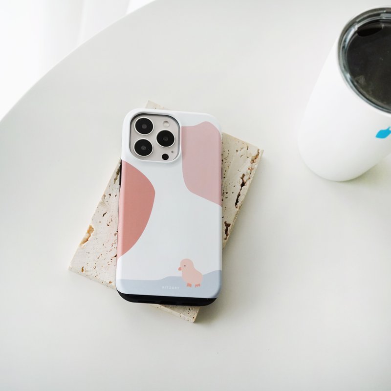 【FITZORY】動物園療癒系色塊 鴨子 | iPhone殼 - 手機殼/手機套 - 塑膠 白色