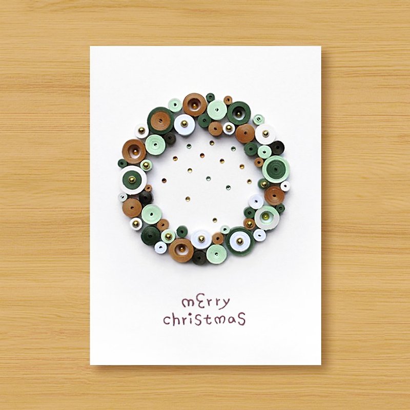 Handmade Roll Paper Stereo Card _ Cute Bubble Christmas Blessing Wreath _D ..... Christmas Card - Cards & Postcards - Paper Green