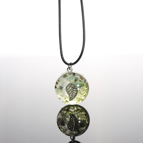 M31仙女星工作室 【母親節禮物】綠色寶石葉子項鍊-招財豐盛可改吊飾/鑰匙圈水晶療