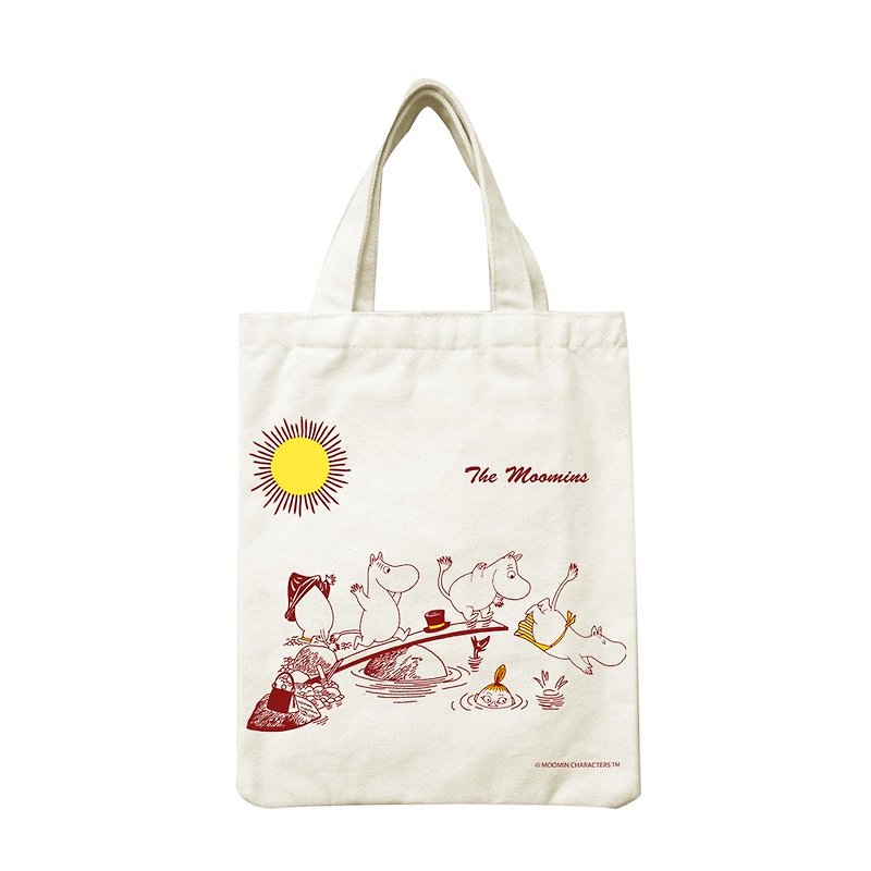 Moomin 噜噜 米 Authorization-Hand Canvas Bag [The Moomins] - Handbags & Totes - Cotton & Hemp Red