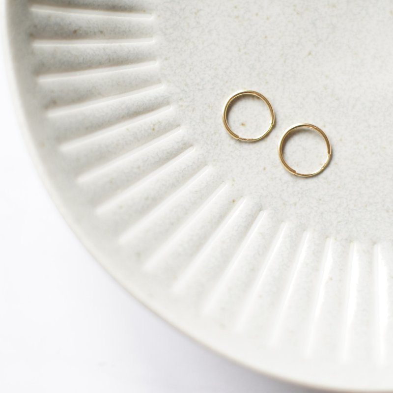 【K18】Gold　18金　高品質　フープピアス　ペア　繊細　日本製 - 耳環/耳夾/耳骨夾 - 其他金屬 金色