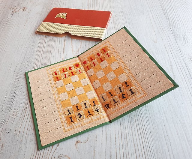 Vintage Wooden Travel Chess Set