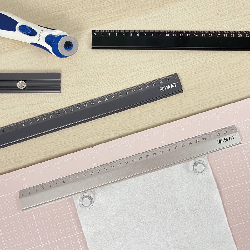 [Magnetic suction for good alignment] iMAT high-quality strong magnet aluminum ruler cutting auxiliary tool - อื่นๆ - โลหะ หลากหลายสี