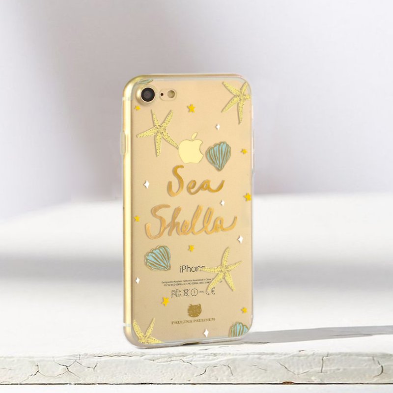 Seashell clear phone case Floral iPhone x Case Samsung note8 case Galaxy s8plus - เคส/ซองมือถือ - พลาสติก สีเขียว