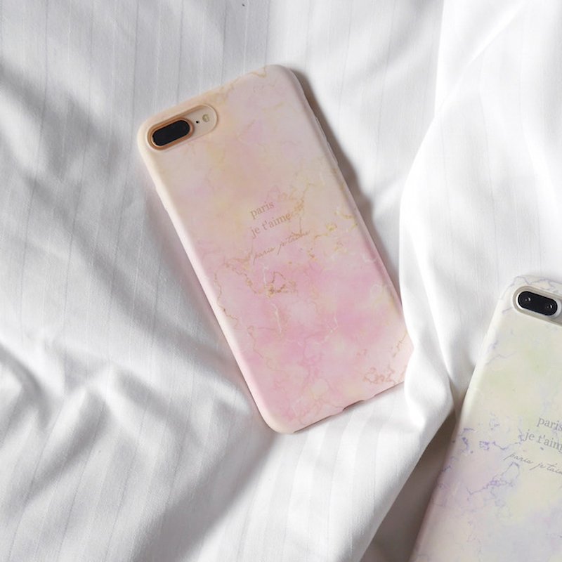 Pastel rendering hour light phone shell - Phone Cases - Other Materials Pink