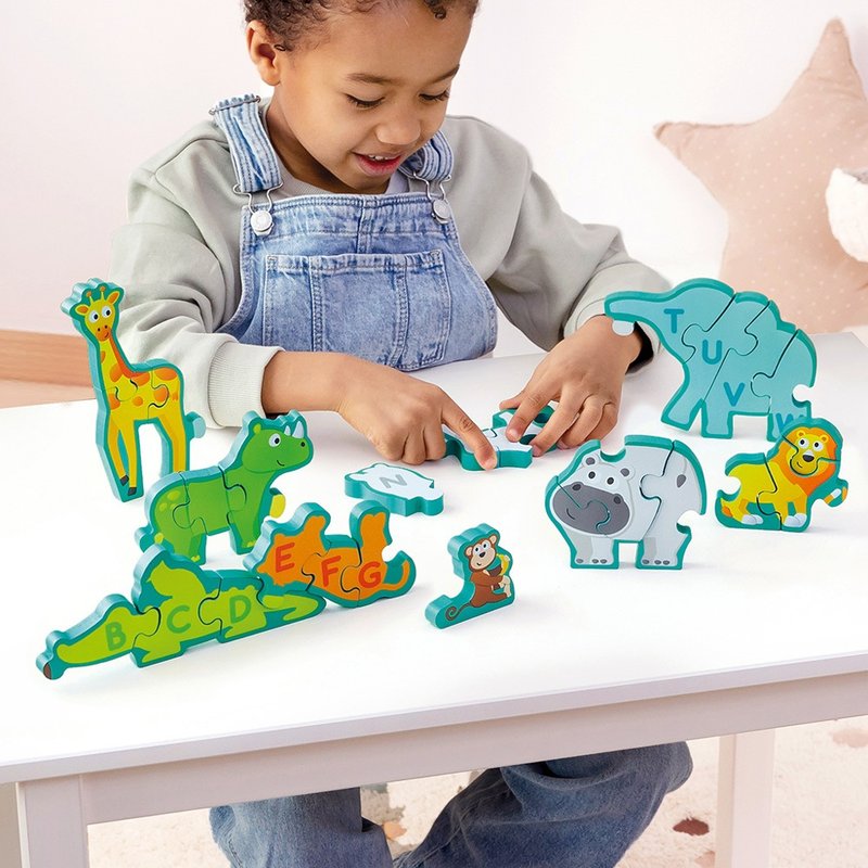 German Hape letters and wild animals three-dimensional puzzle - Kids' Toys - Other Materials Multicolor