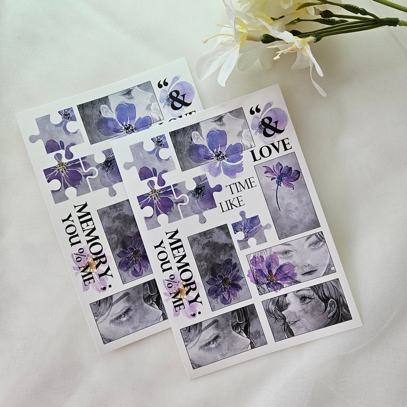 mogloo_Sensitive Sticker_purple girls - 貼紙 - 紙 