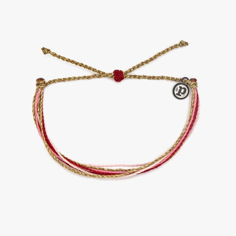 Pura Vida American handmade BE MINE charity adjustable waterproof surfing bracelet that belongs to me - สร้อยข้อมือ - วัสดุกันนำ้ สีแดง