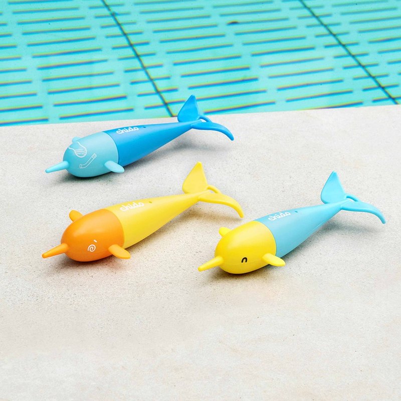 chido 角鯨沉水玩具 四入組合 戲水 泳池 洗澡 - 運動配件 - 塑膠 多色