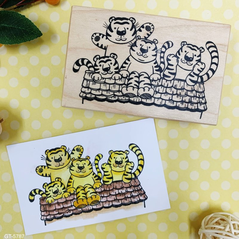 楓木印章-老虎家族 GT-5787 - 印章/印台 - 木頭 