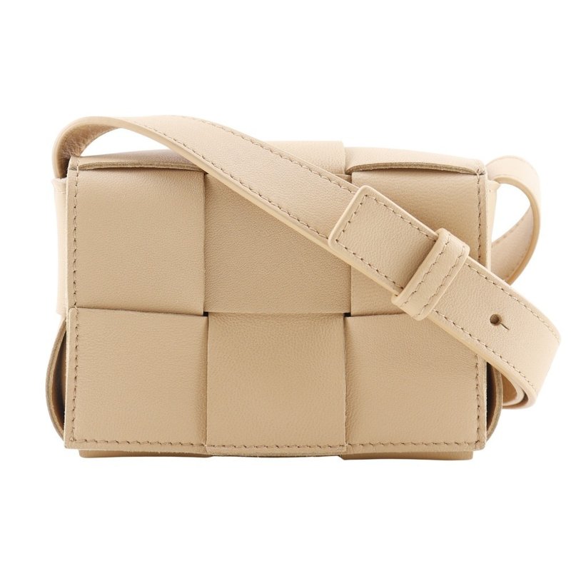 【日本直送】ボッテガヴェネタ BOTTEGAVENETA キャンディ カセット ショルダーバッグ イントレチャート 666688 VMAY1 ラムスキン【中古】 - 側背包/斜背包 - 真皮 咖啡色