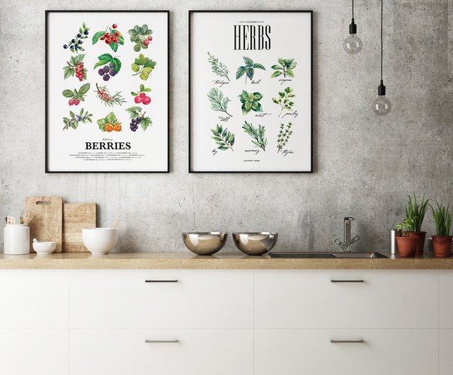 Vanilla Set-Herbs And Spices, Kitchen Prints, Herb Kitchen Art, Botanical  Print - Shop Boluo Gallery Posters - Pinkoi