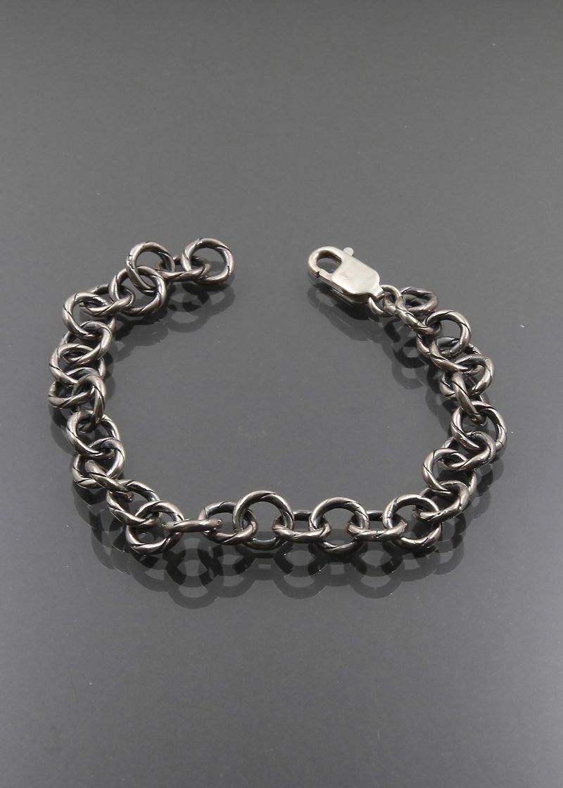 -Patterned circle volume bracelet-Bracelet bracelet - Bracelets - Sterling Silver Silver