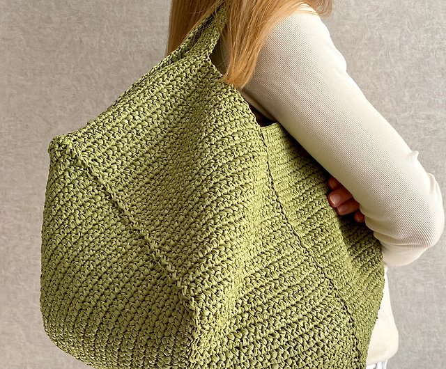 PDF PATTERN Crochet raffia bag, Raffia beach bag, Crochet patterns 