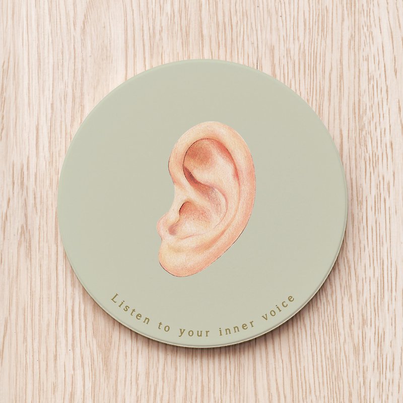 Listen to your own ears, custom ceramic coasters / doctors, physicians, nurses, nurses, gift ears - Coasters - Porcelain Green