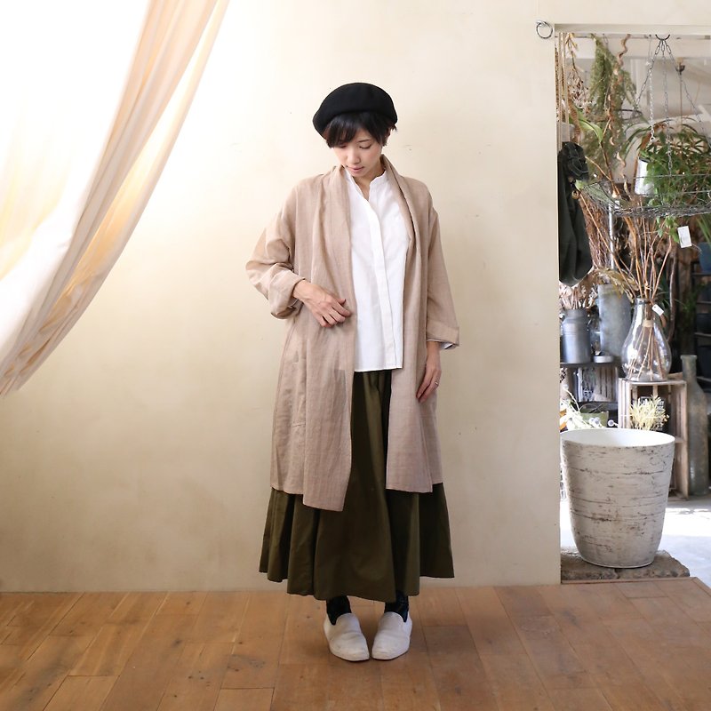 Washable wool long coat BE · unisex - Men's Sweaters - Other Materials Brown