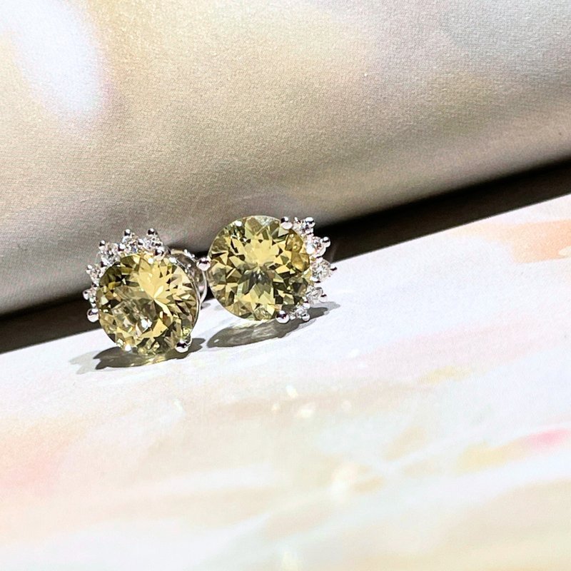 Beyond Tourmalines - 天然金綠柱石(2.32ct) 18k白金鑽石耳環 - 耳環/耳夾/耳骨夾 - 貴金屬 