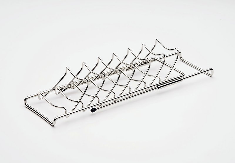 Stainless Steel plate rack, special structure design, strong compatibility, universal for large and small plates, can be placed on the wok lid, the rear of the electric pot lid can be stretched according to the situation, can be placed across the bowl drain rack shelf - Cookware - Other Metals Silver