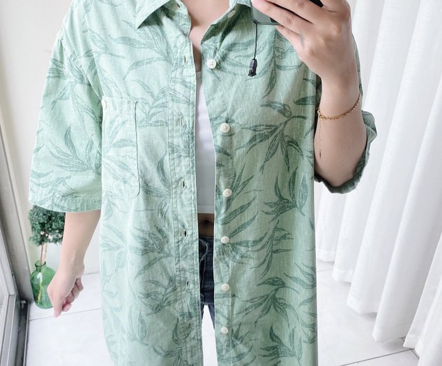 croft&barrow green vintage cotton Hawaiian shirt top vintage Aloha Shirt -  Shop river3water Men's Shirts - Pinkoi