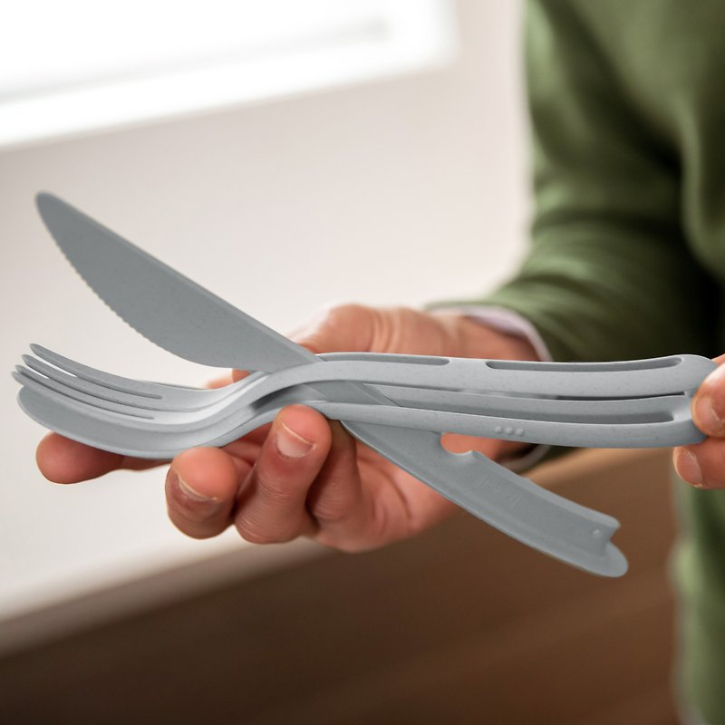 KLIKK CUTLERY SET 3-PIECES - Cutlery & Flatware - Eco-Friendly Materials Green