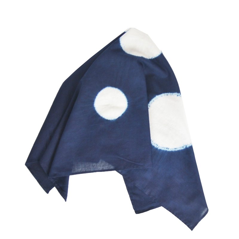 Blue Dyed Square Scarf-Beer Bubbles-Fair Trade - Handkerchiefs & Pocket Squares - Cotton & Hemp Blue