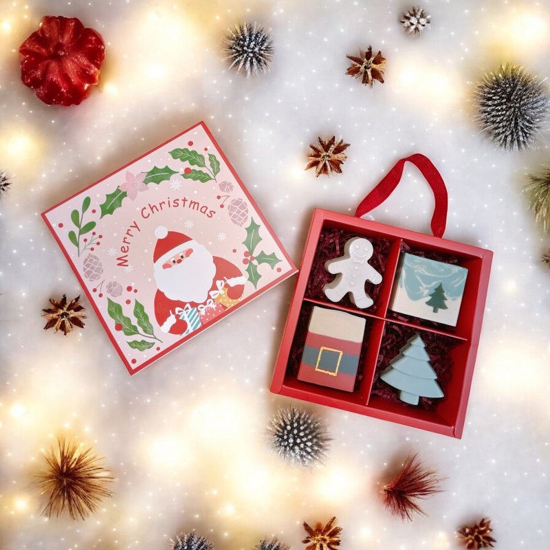 叮叮噹聖誕節禮盒 四入手工皂禮盒 聖誕禮盒 聖誕禮物 - 肥皂/手工皂 - 其他材質 