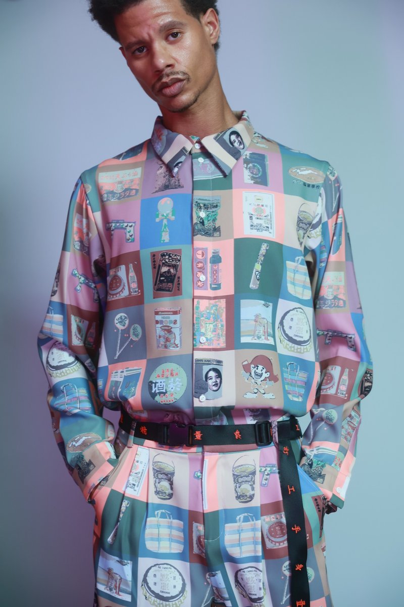 General Store Retro Printing Shirt - เสื้อเชิ้ตผู้หญิง - เส้นใยสังเคราะห์ หลากหลายสี