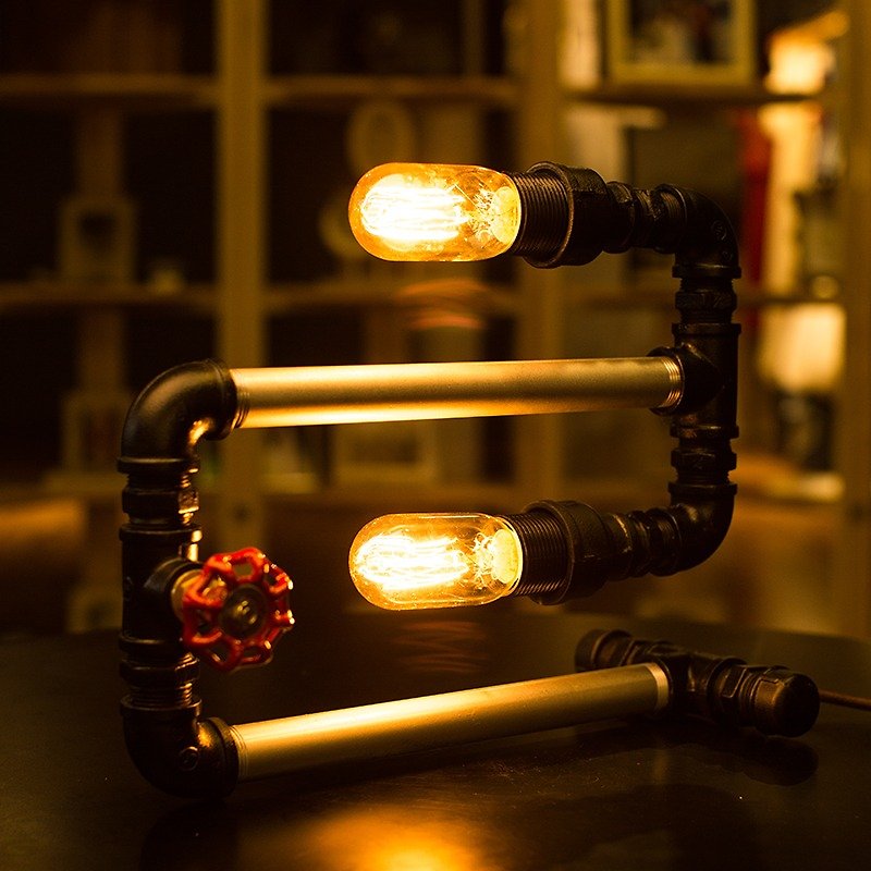 Industrial valve maker Mania loft style retro creative personality decorative table lamp water lamp study bedroom - โคมไฟ - โลหะ สีนำ้ตาล