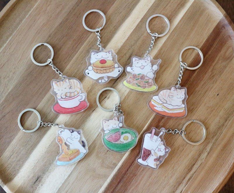 Cat Acrylic key chain - tea restaurant series - ที่ห้อยกุญแจ - อะคริลิค 