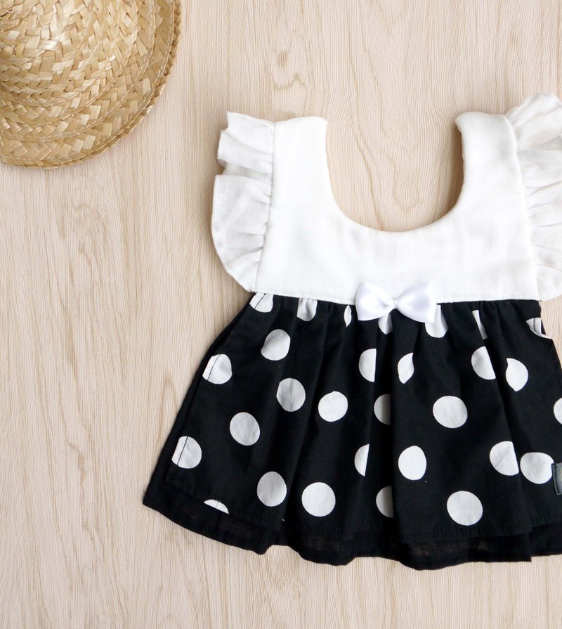 DOMOMO レトロヘプバーン風 よだれかけ スタイ - スタイ - コットン・麻 ブラック