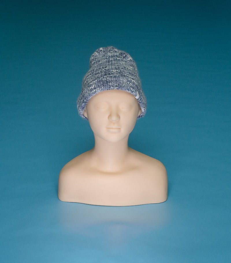 モネ -  MT03青い手編みの帽子 - 帽子 - コットン・麻 多色