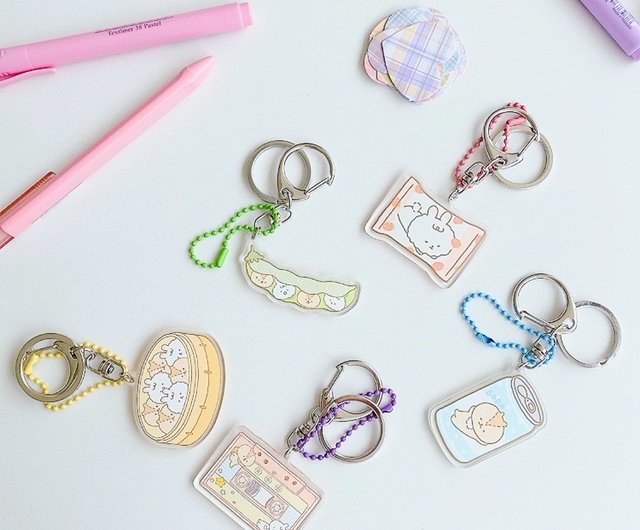 Cat Head Acrylic Charm Key Ring (7 Patterns) - Shop acupoffloof Charms -  Pinkoi