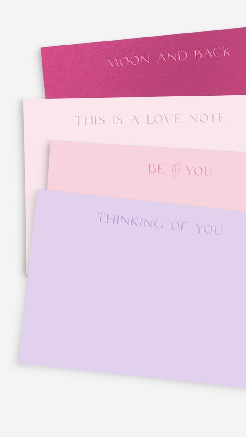 Love Notes, Card-Set of 8 - Cards & Postcards - Paper Pink
